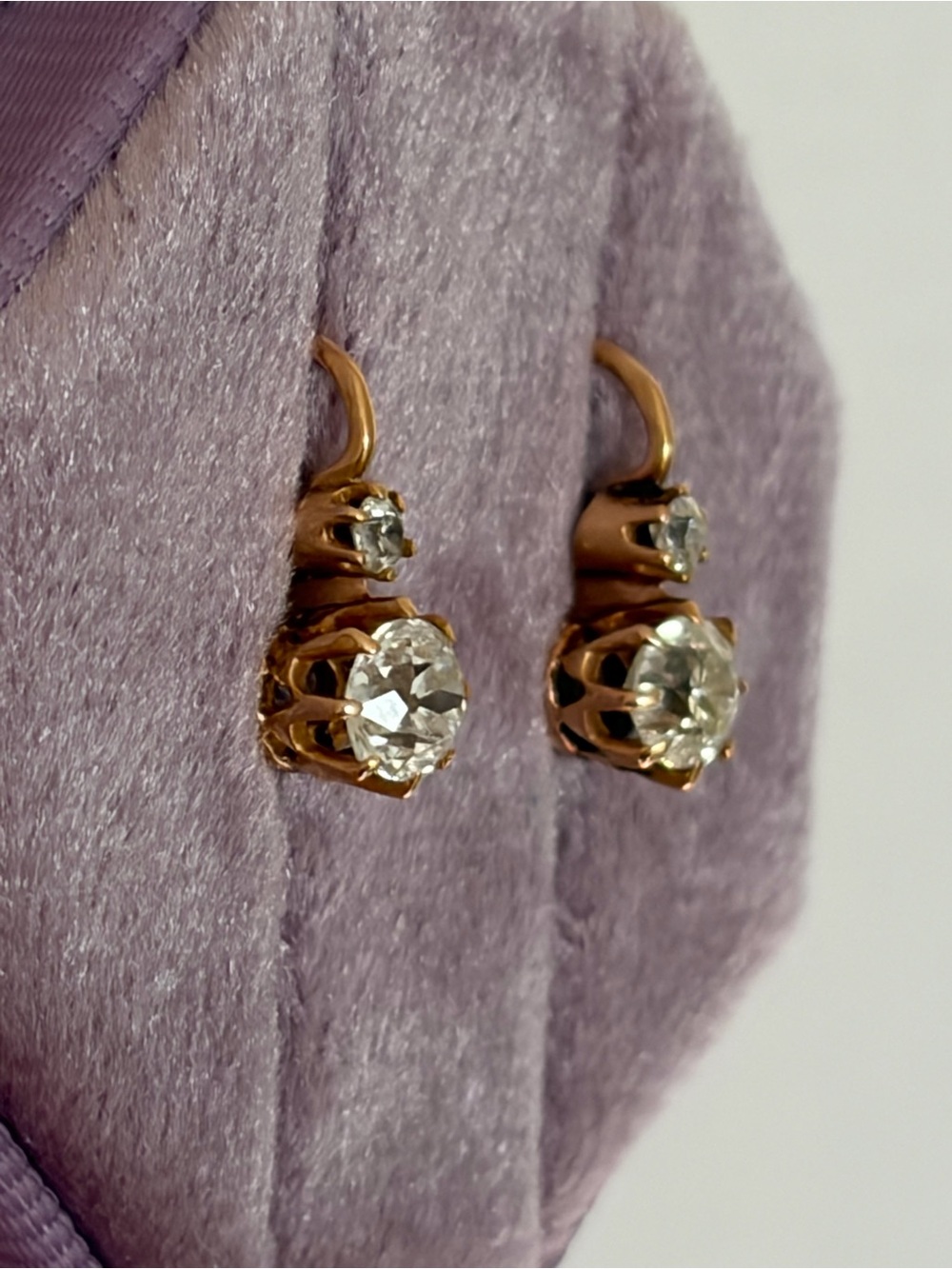 old mine cut diamond earrings- price is firm - Picture 7 of 12